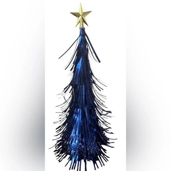 Tinsel Christmas trees free standing purple blue NEW NWT 14 in decor - Picture 4 of 7